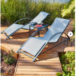 Aruba 3 Piece Lounge Set. - RRP £299.00. SR28.This Aruba 3-piece lounger set features 2 sun loungers