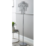 Beaded Sparkle Floor Lamp. - SR28. RRP £119.00. 3 narrow rings of chrome are stacked and adorned