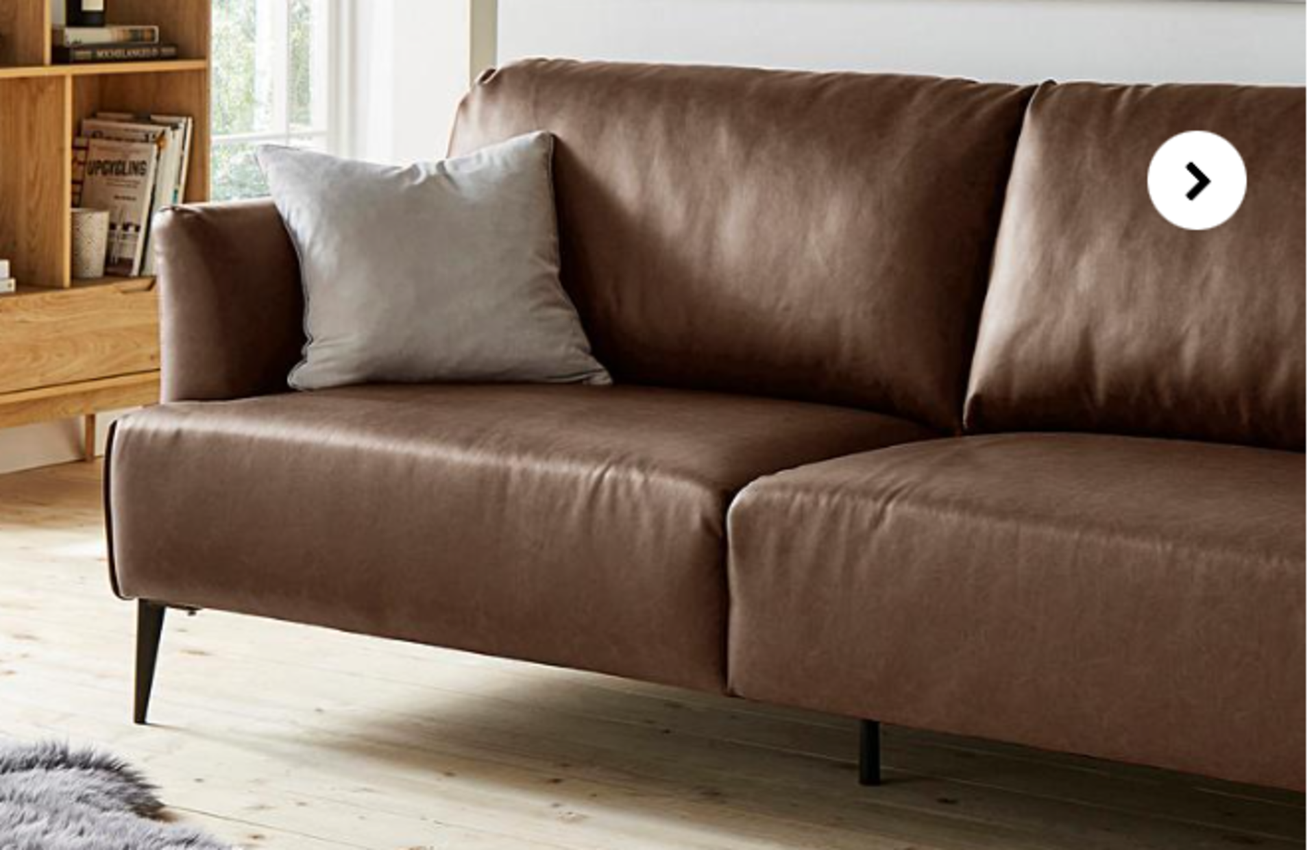 Gray & Osbourn No.131 Faux Leather 3 Seater Sofa. - RRP £899.00. SR5. Part of the Gray & Osbourn