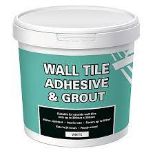 144 x New 1kg Tubs Of Norcros Wall Tile Adhesive & Grout Ready Mixed White. Water-resistant, easy to