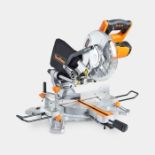 d1500W Sliding Mitre Saw. - PW. The saw’s sturdy steel and plastic construction with 210mm blade