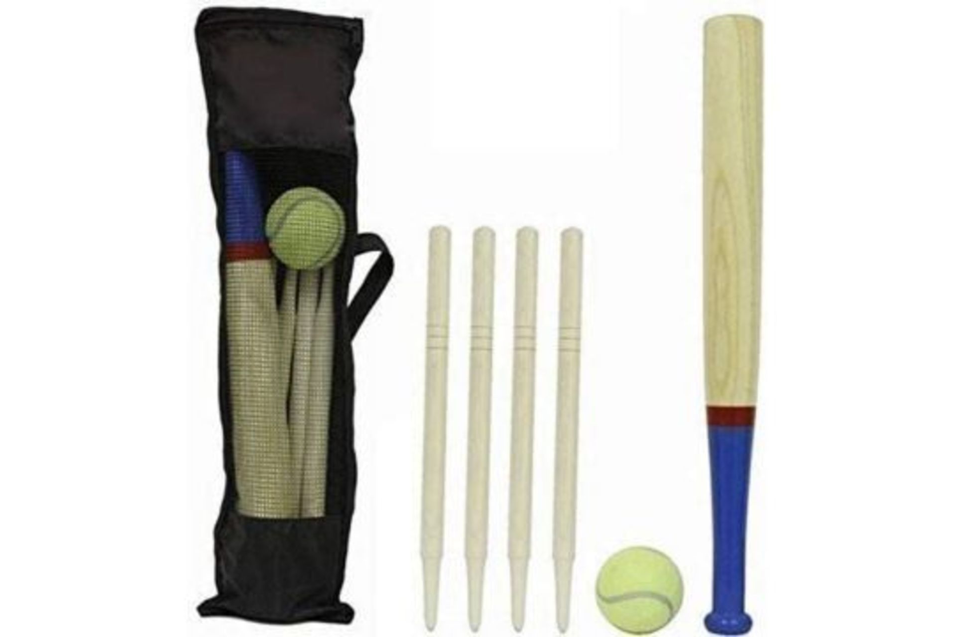 12 x NEW & PACKAGED SETS OF DIVCHI 6 Piece Wooden Rounders Set & Carry Bag - Baseball Bat & Soft