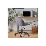 Brand New Grey Velvet Office Chair (3000315), Velvet Office ChairMake working from home a stylish,
