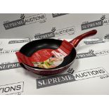 TRADE PALLET TO CONTAIN 40x BRAND NEW MENASTYL 20cm Aluminium Frying Pan In FLASHY RED. RRP £15.99