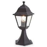 Blooma Varennes Black Mains-powered 1 lamp Halogen 4 faces Post lantern (H)370mm. SR32