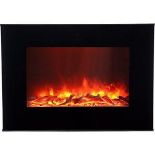 Lingga Contemporary 1.9Kw Black Glass Effect Electric Fire - SR48.