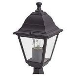 Blooma Varennes Black Mains-powered 1 lamp Halogen 4 faces Post lantern (H)370mm. - SR32