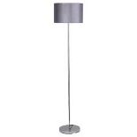 First Choice Lighting Glitter Chrome Silver Grey Stick Floor Lamp. - SR32