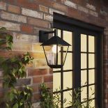 GoodHome Docker Fixed Matt Black Mains-Powered Outdoor Down Wall Light - SR48. This wall light