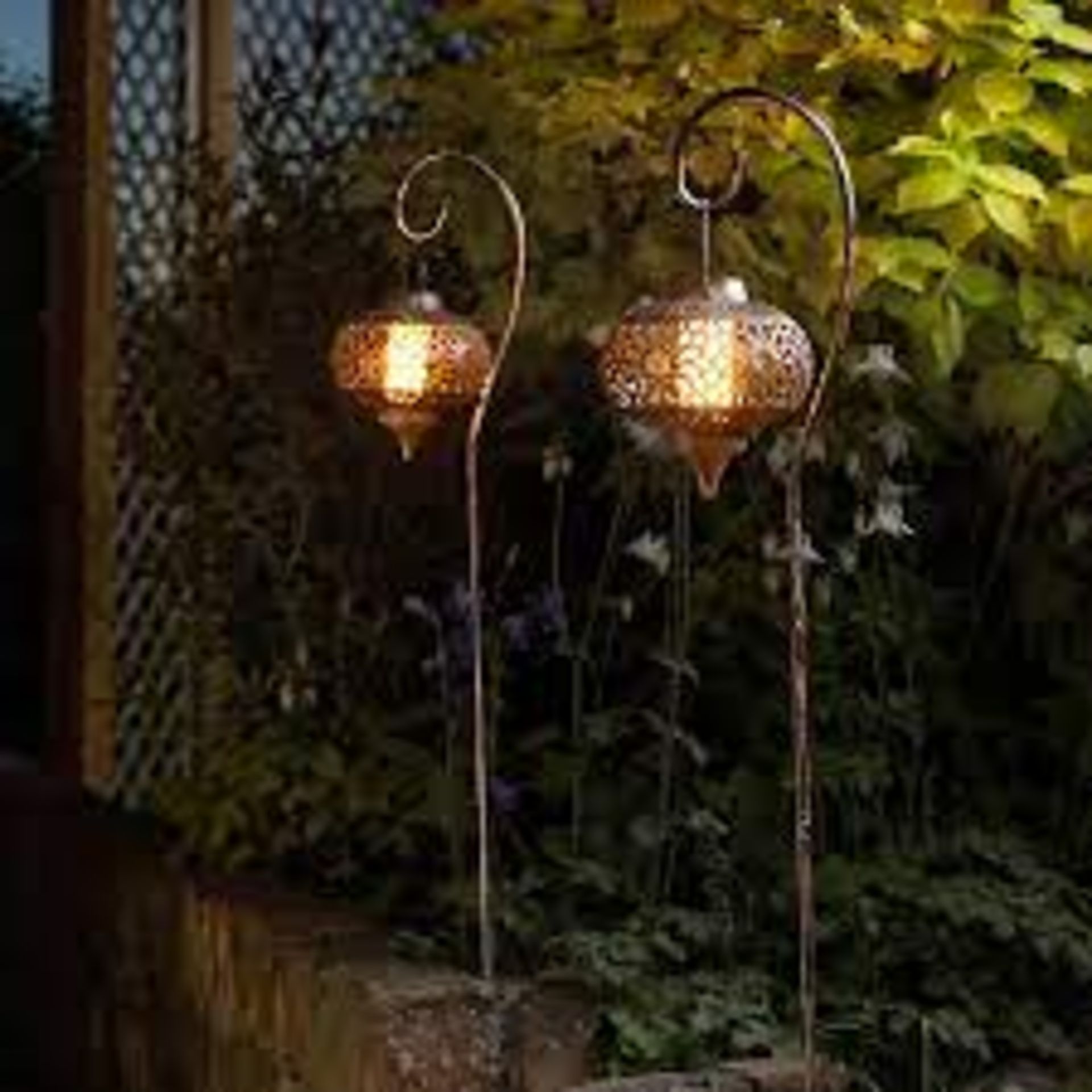 Smart Garden Osman Plastic Bronze effect Solar-powered Outdoor LED Lantern, Pack of 2. - SR32
