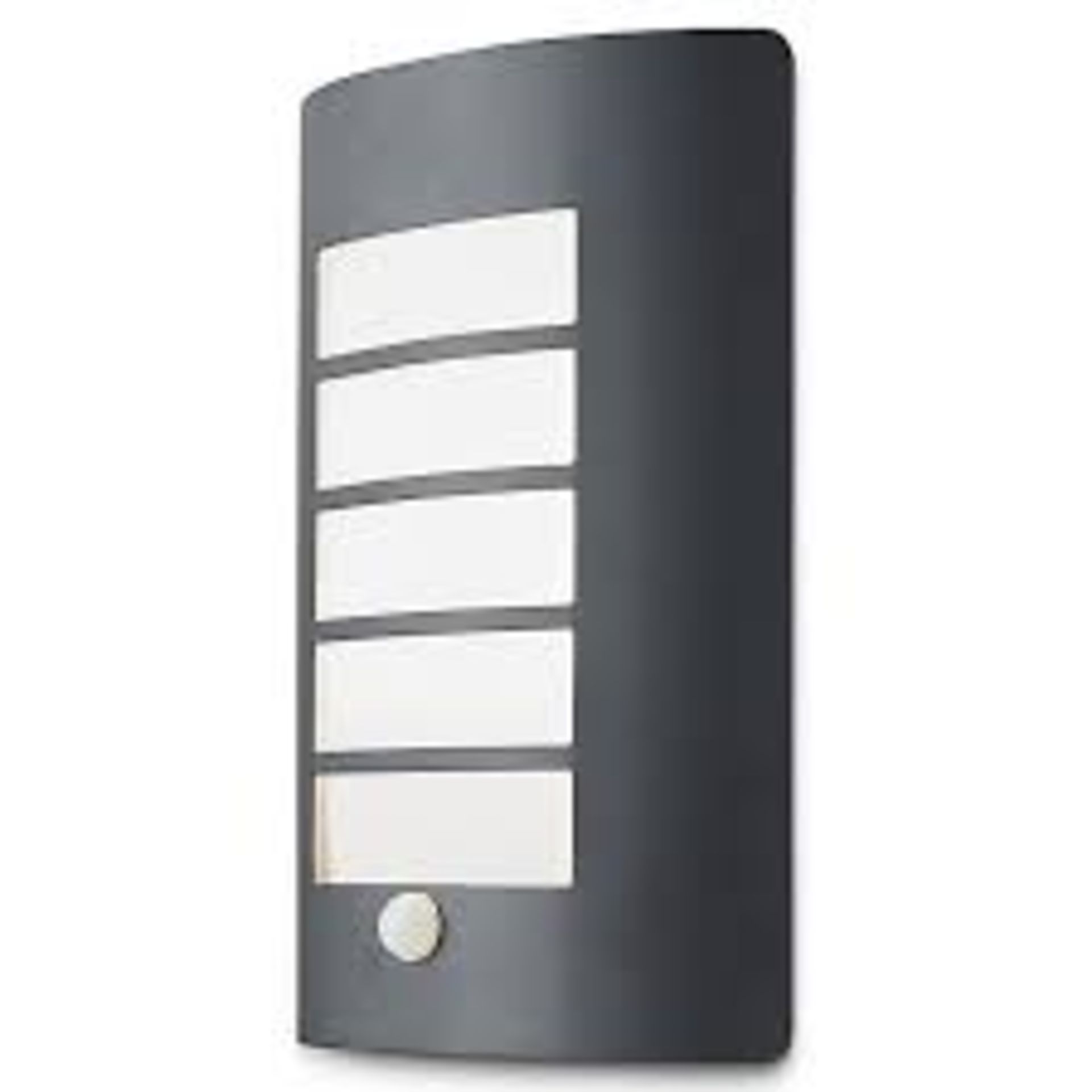 Blooma Grandy Adjustable Matt Charcoal grey Halogen PIR Motion sensor Outdoor Wall light