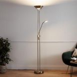 GoodHome Pulmoz Satin Antique Brass Effect Mother & Child Floor Light - SR23. Our indoor floor lamps