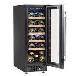 Baridi 20 Bottle Slim 30cm Built-In Wine Cooler, Touchscreen Controls, Black - SR47 *design may