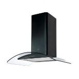 Cooke & Lewis Clcgb60 Black Glass & Stainless Steel Curved Cooker Hood, (W)60Cm - SR47. Cooke &