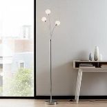 GoodHome Phaidros Chrome Effect Floor Light - SR47. The Phaidros 3 lamp floor light has a modern,