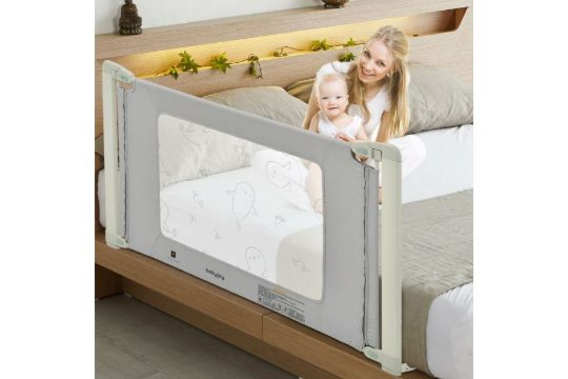 Baby Bed Rail Guard with Double Safety Lock for Queen Size. - R51. Are you still worried about
