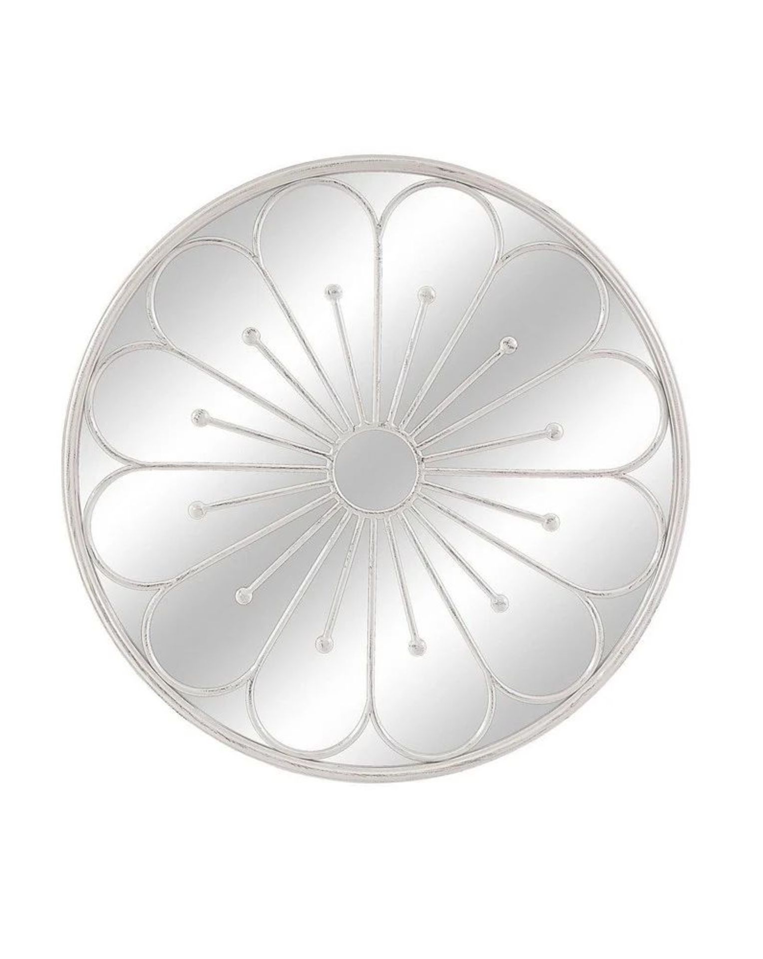 BRAND NEW LUXURY WHITE FLOWER MIRROR 80CM RRP £199