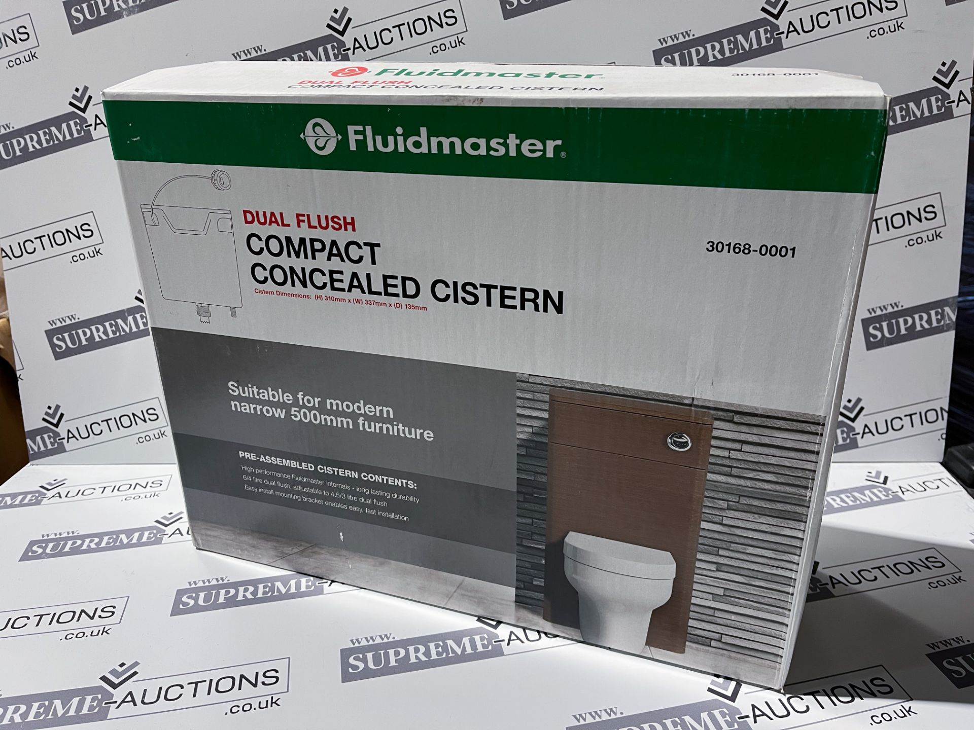 4 X BRAND NEW FLUIDMASTER BLACK CONCEALED DUAL CISTERN 320MM X 36.5CM X 14CM RRP £52 EACH R16-8