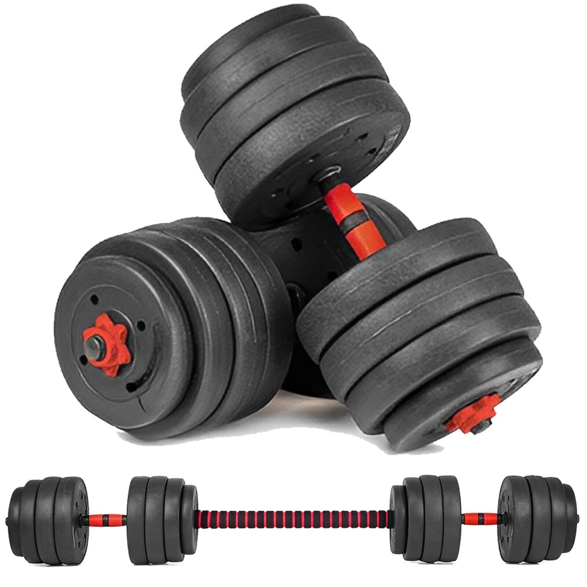 PALLET TO CONTAIN 17 X SETS OF 40kg Dumbbell Barbell Bar Weight Set. (PALLET ID: 1) Adjustable - Image 2 of 4