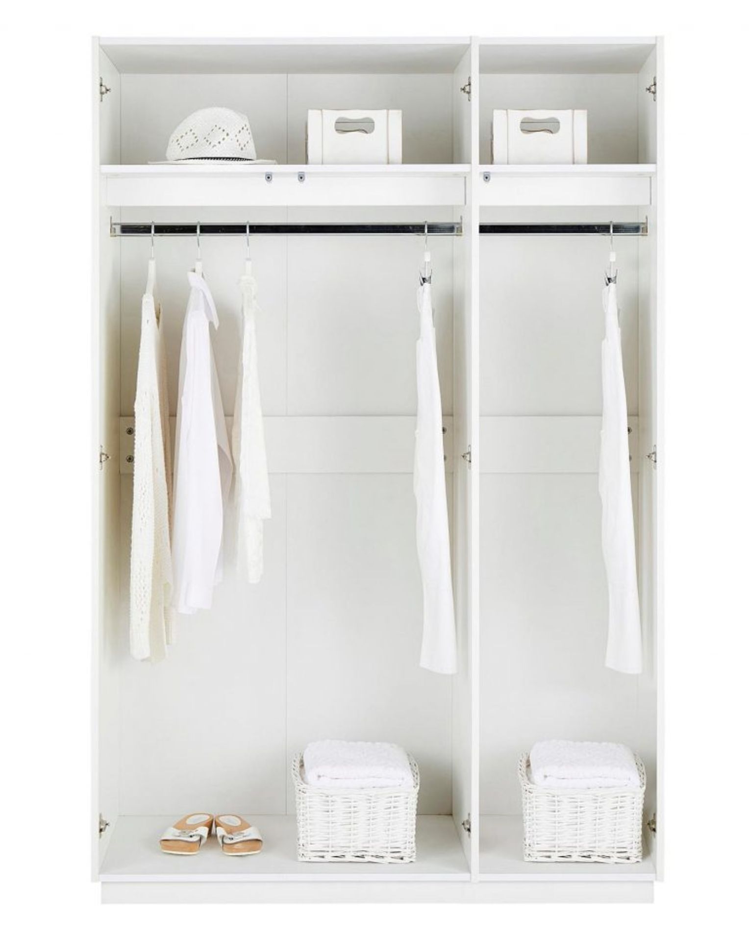 BRAND NEW ALLURE High Gloss 3 Door Wardrobe. WHITE. RRP £499 EACH. Part of At Home Collection, the - Image 2 of 2