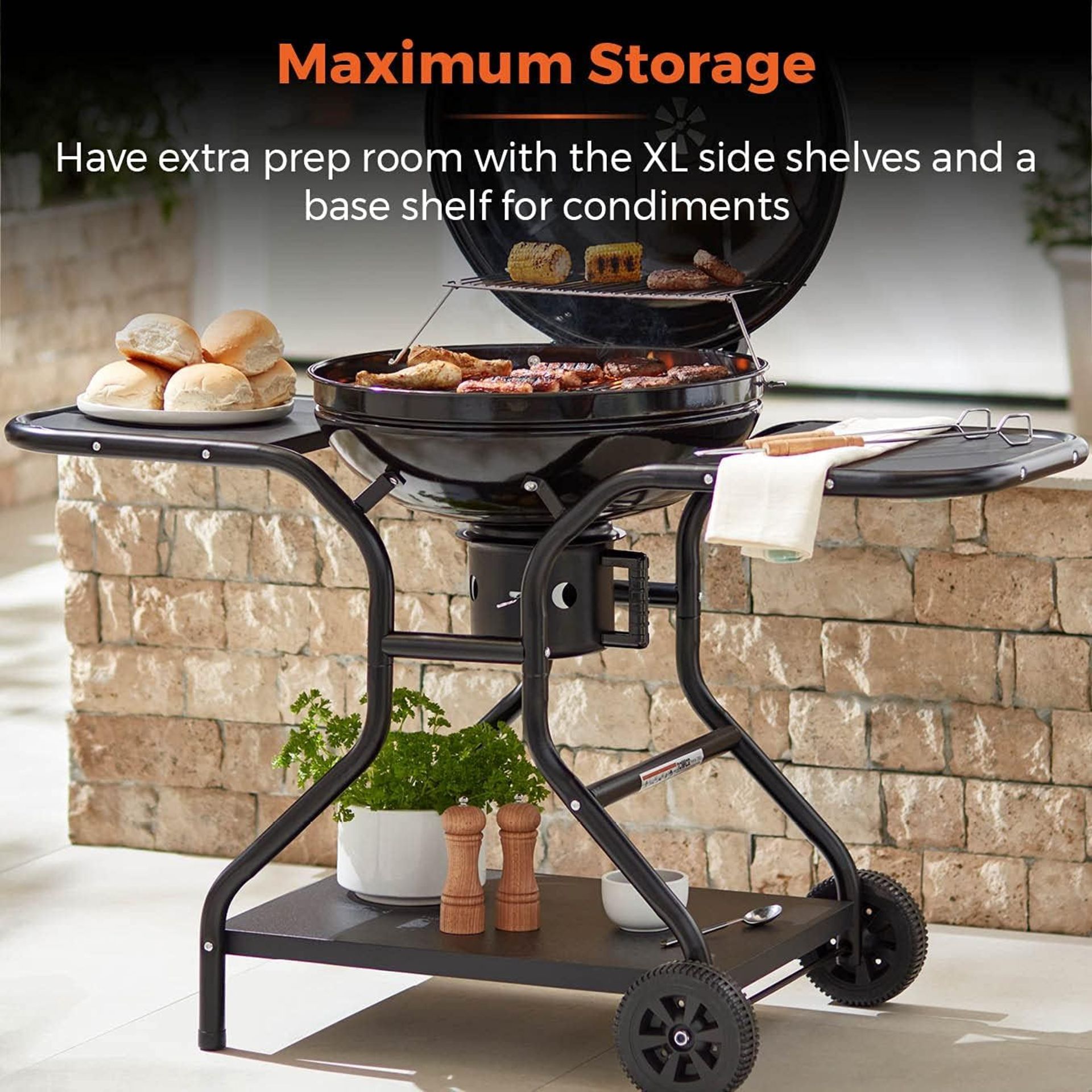 BRAND NEW TOWER Charcoal BBQ Grill With Tables. RRP £179.99 EACH. Grill some delicious ingredients - Image 3 of 4