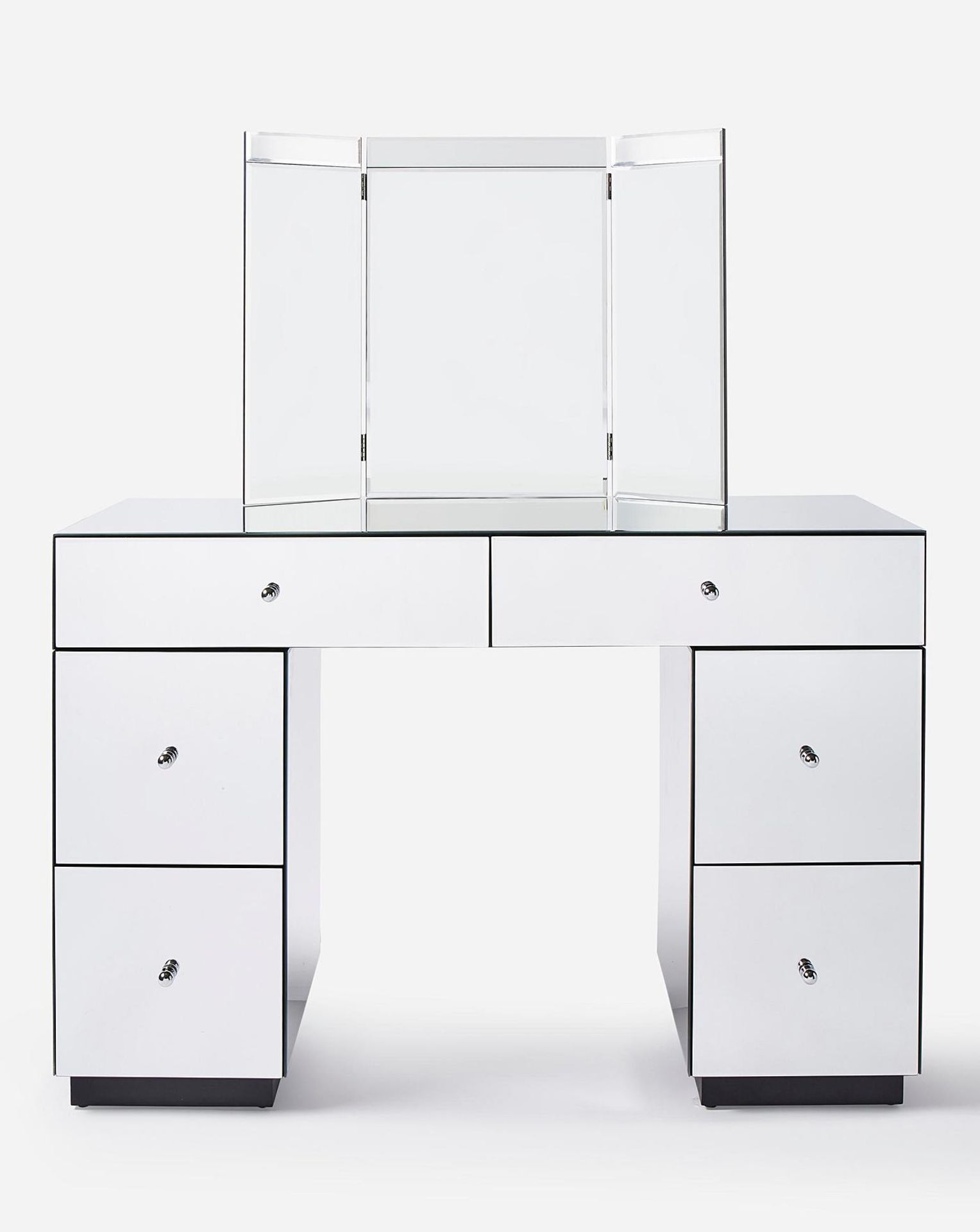 NEW & BOXED Deco Assembled Mirrored Dressing Table. RRP £599. The Mirage Mirrored Dressing Table - Image 4 of 4