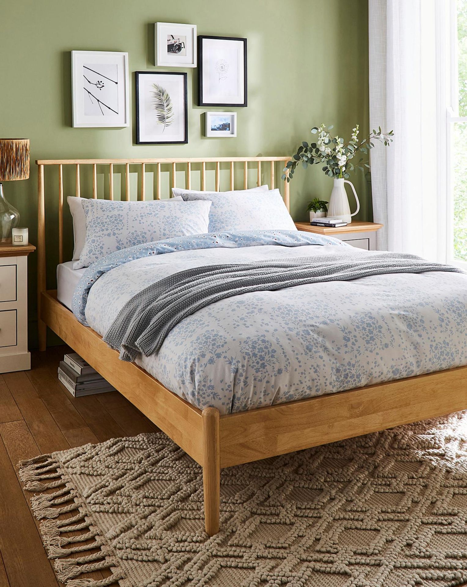 NEW & BOXED JULIPA Erika Wooden Spindle KINGSIZE Bed Frame. LIGHT WOOD. RRP £749. EACH. Part of