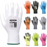 188x Brand New Portwest A120 Yellow pairs of PU Palm Gloves - XS RRP £1.09 Each (R40)