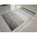 NEW HUGE 2.3M ABSTRACT GREY AND WHITE STRIPED PATTERNED RUG