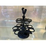 CAST IRON ORNATE EGG HOLDER