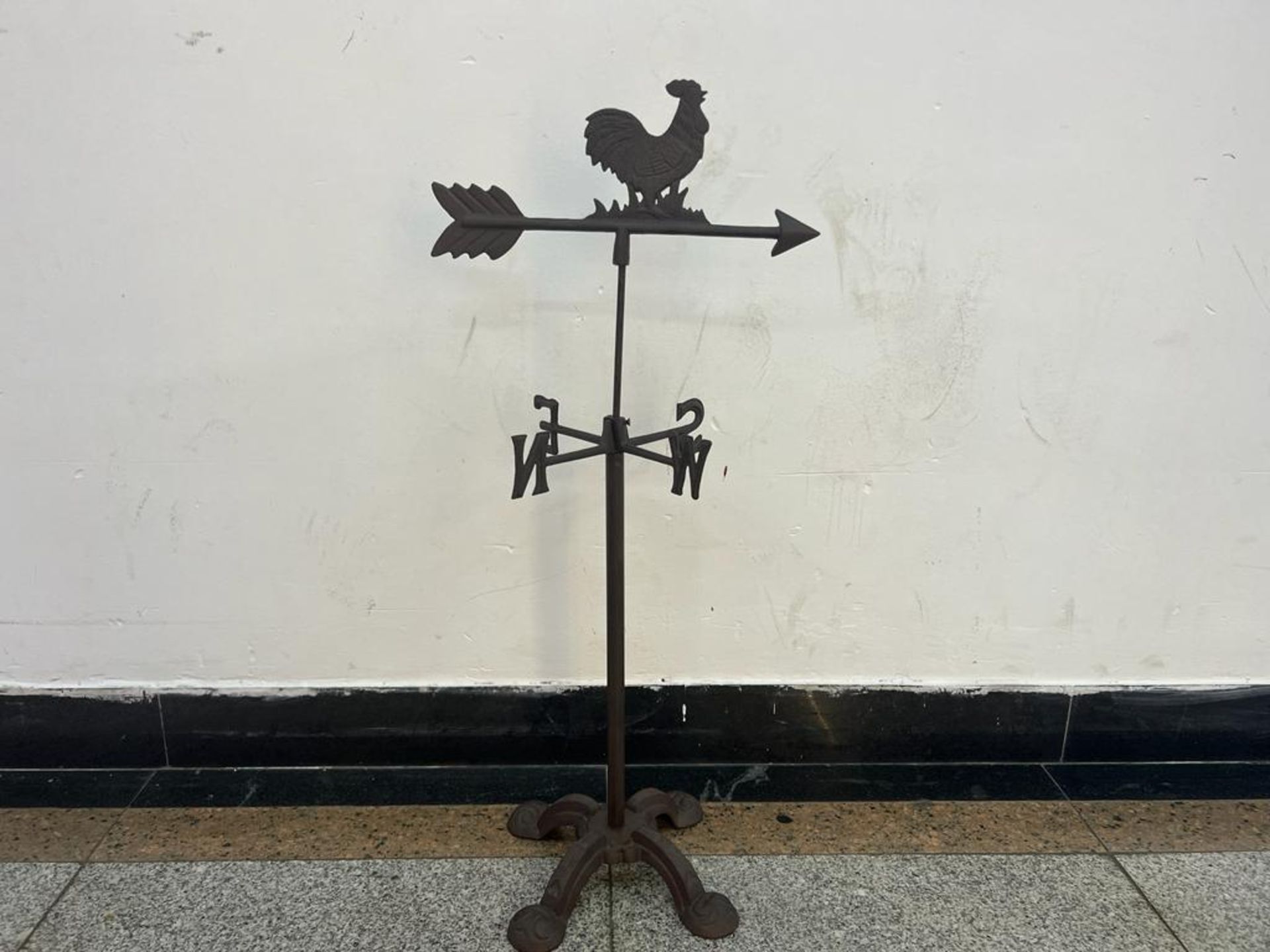 CAST IRON OUTDOOR WEATHER VANE ON STAND