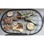 LARGE METAL 1941-1942 BIGGLES WALL ART DECORATION (APPROX 75CM X 45CM)