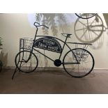 IRON ORNATE 'WELCOME TO THE FARM' BICYCLE PLANTER