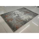 NEW HUGE 2.3M ABSTRACT GREY AND COPPER PATTERNED RUG