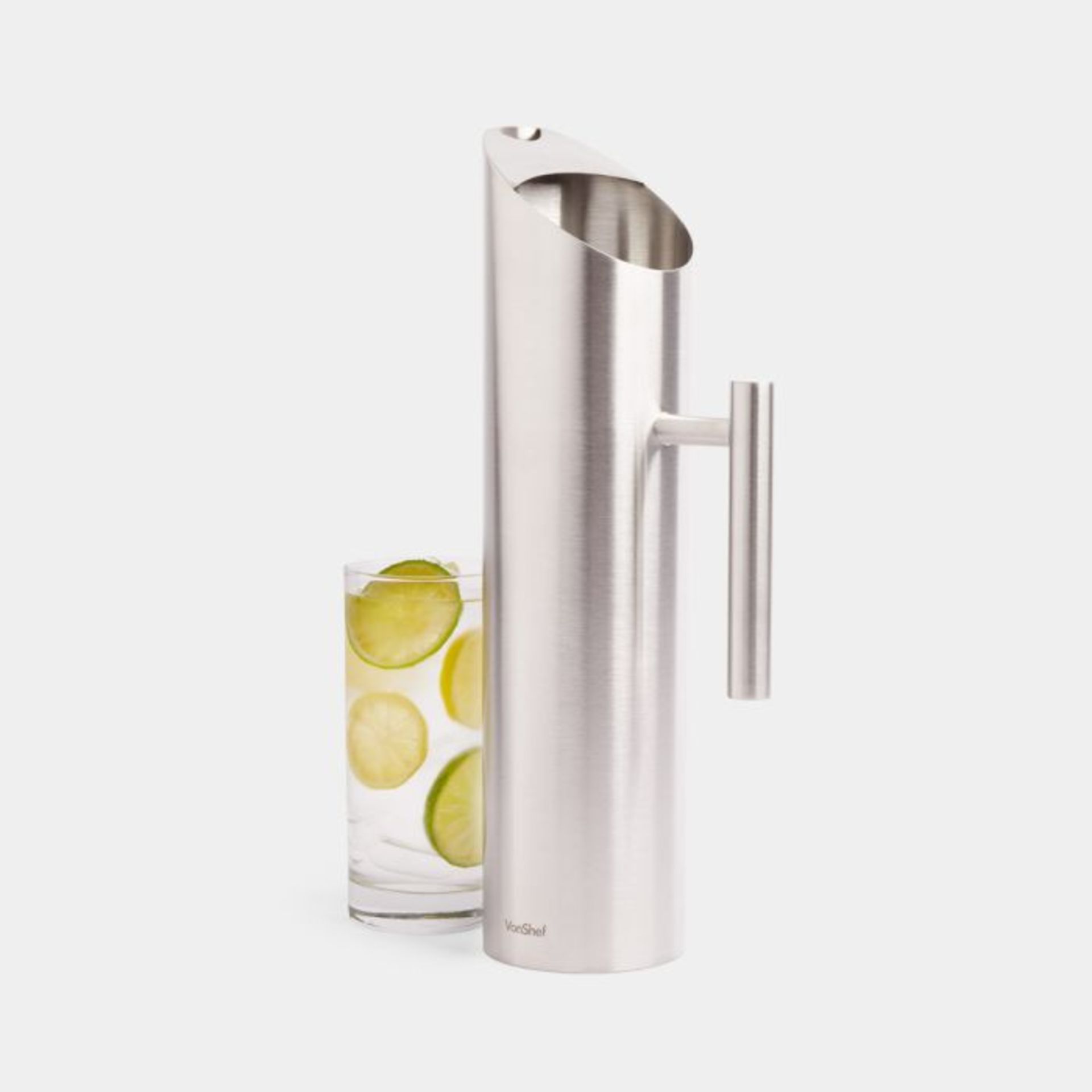 1.7L Brushed Steel Water Pitcher. - PW. Elegant and practical, this sleek water pitcher from VonShef