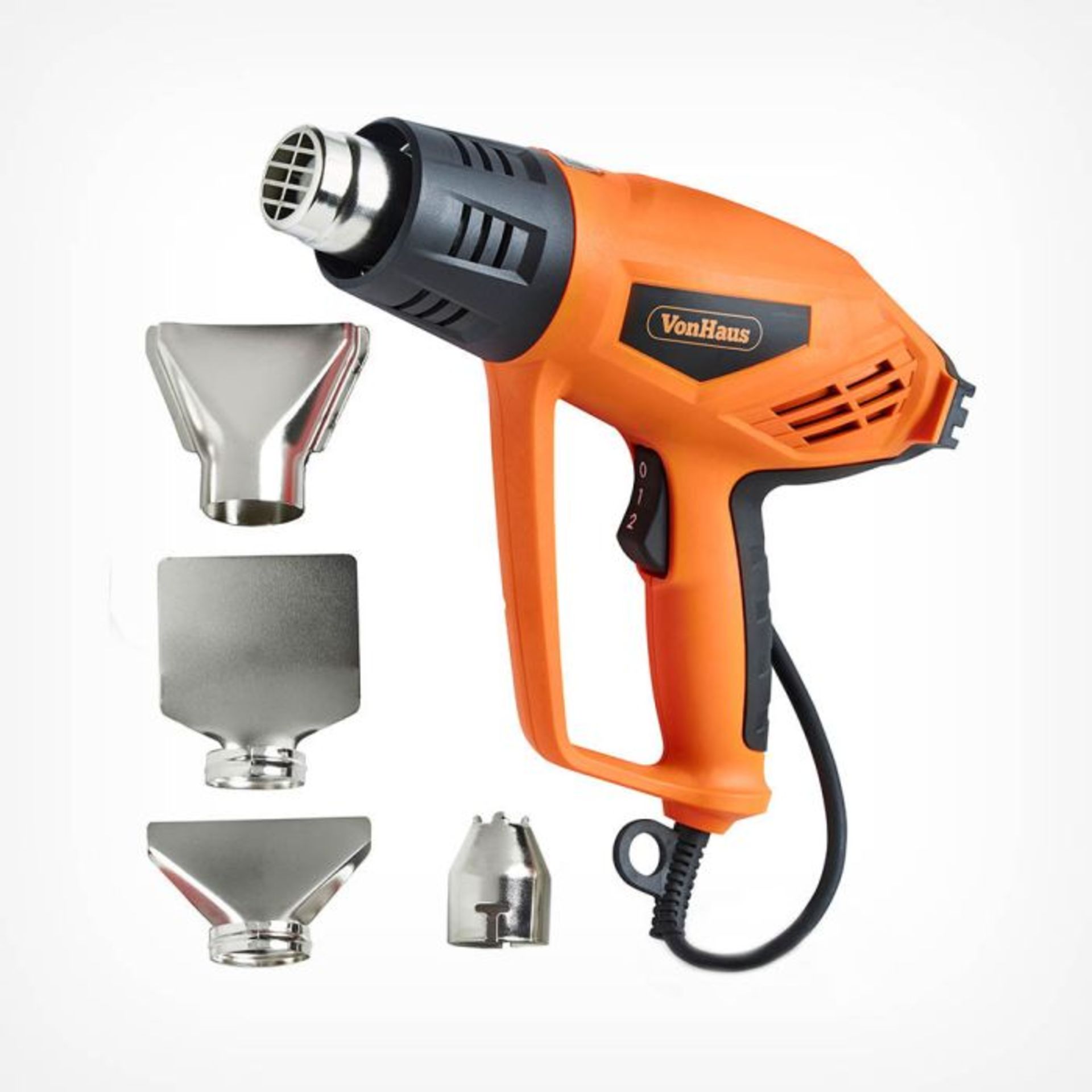 2000W Heat Gun. - PW. Features two easy-adjust operating temperatures, Min: 350°C and Max: 550°C for