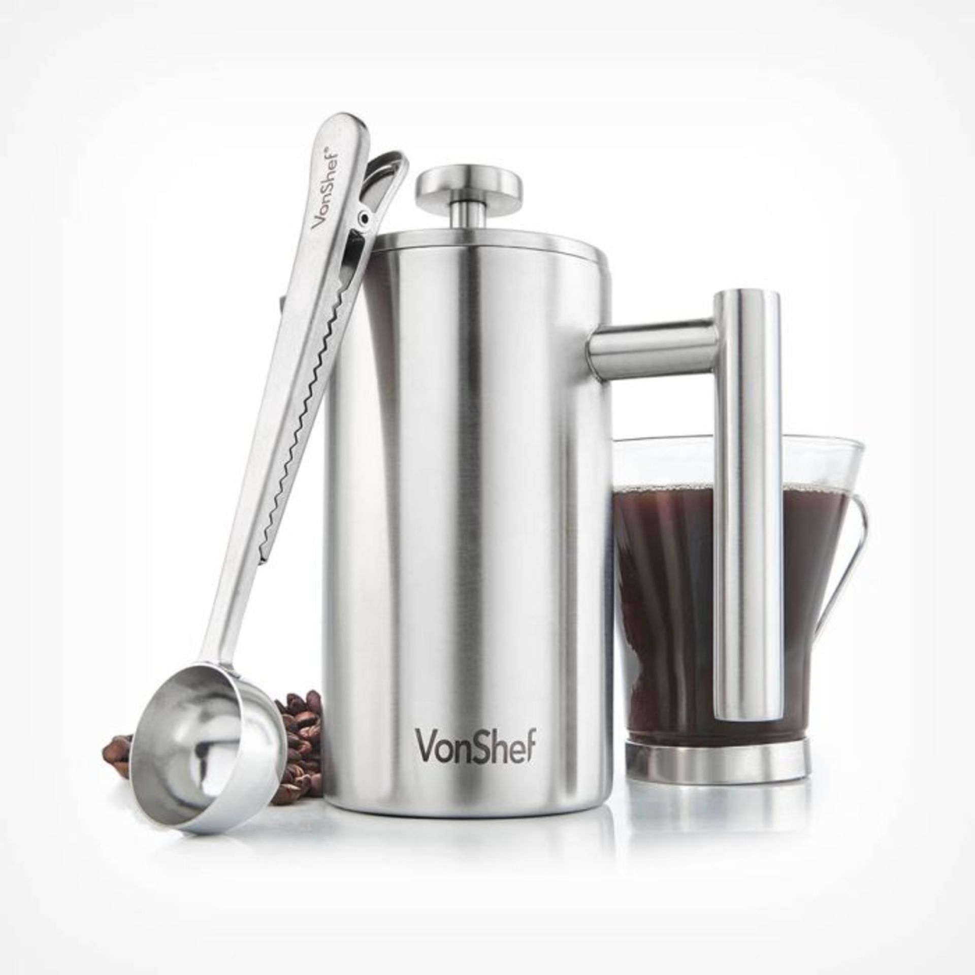 3 Cup Cafetiere with Spoon. - PW. In just 4 minutes your coffee will be ready to filter - use the