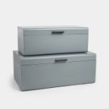 Set of 2 Grey Trunks. - PW. The stainless steel frame makes this set ideal for storing everything