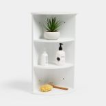 Holbrook White 3 Tier Corner Shelf Unit. - PW. Mount our White Corner Unit featuring a Shaker