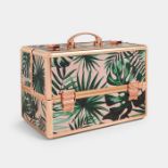 Large Tropical Beauty Case. - PW. With sections that fold out, as well as handy dividers to create