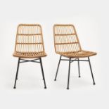 Richmond Set of 2 Rattan Dining Chairs. - PW. Made of light PE rattan, these chairs are the