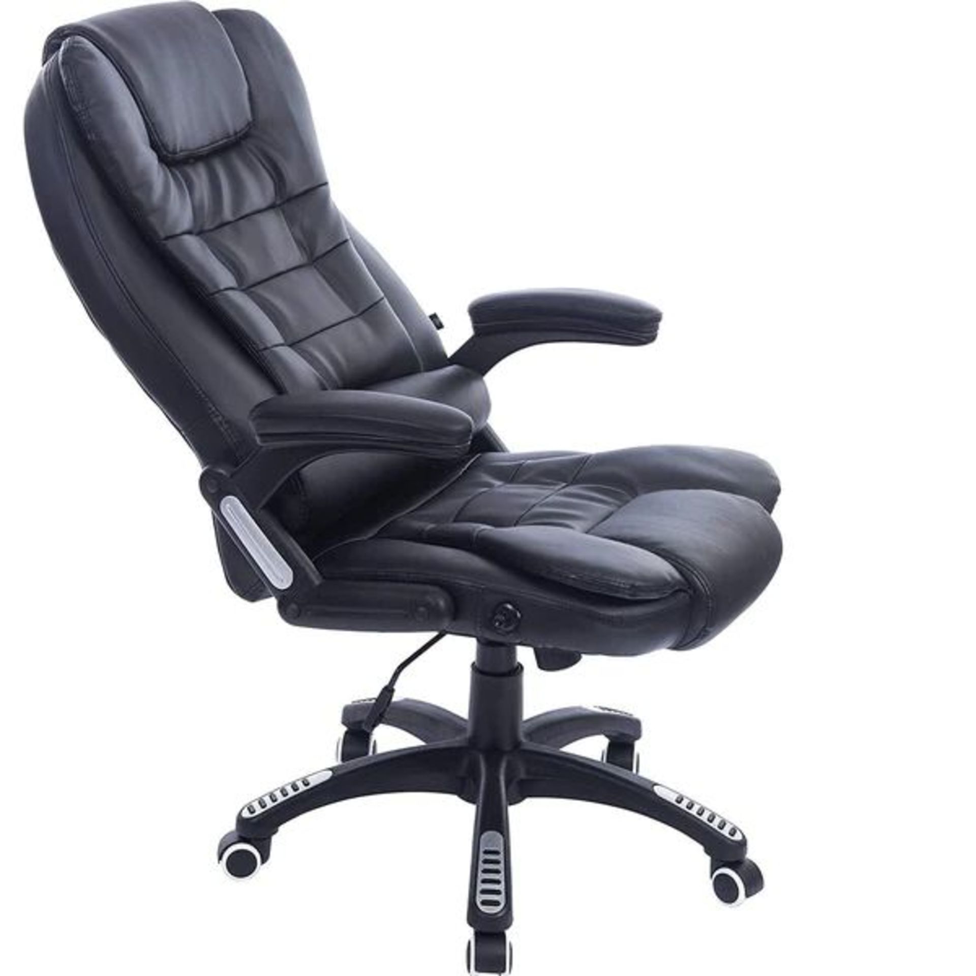 Executive Recline Padded Swivel Office Chair with Vibrating Massage Function, MM17 Black. - SR24. - Image 2 of 2