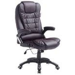 Executive Recline High Back Extra Padded Office Chair, MO17 Brown. - SR24