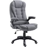 Cherry Tree Furniture Executive Recline Extra Padded Office Chair Standard, MO17 Grey Fabric. -