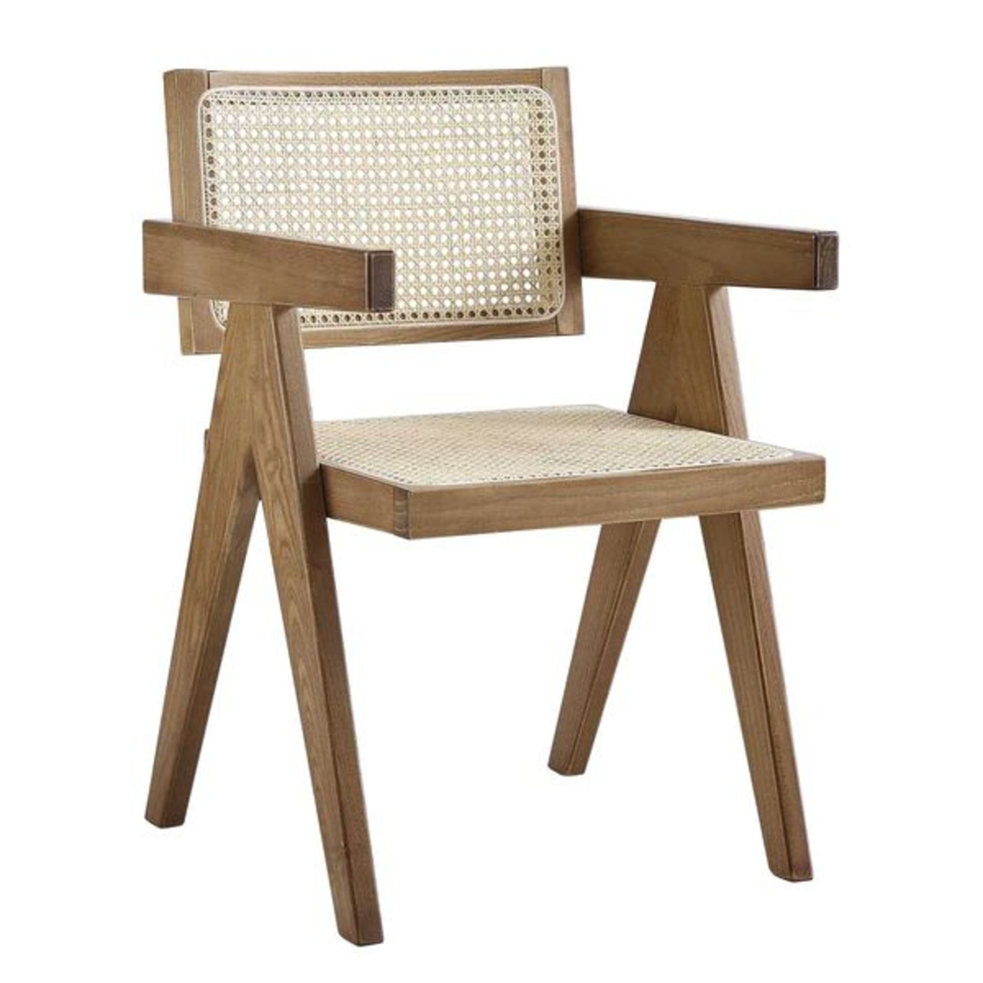 Jeanne Light Walnut Cane Rattan Solid Beech Wood Dining Chair. - SR24. RRP £209.99. The cane