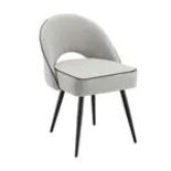 Oakley Set of 2 Grey Boucle Upholstered Dining Chairs with Piping. - SR25. RRP £259.99. Our