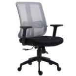Grey Mesh Medium Back Executive Office Chair Swivel Desk Chair with Synchro-Tilt, Adjustable