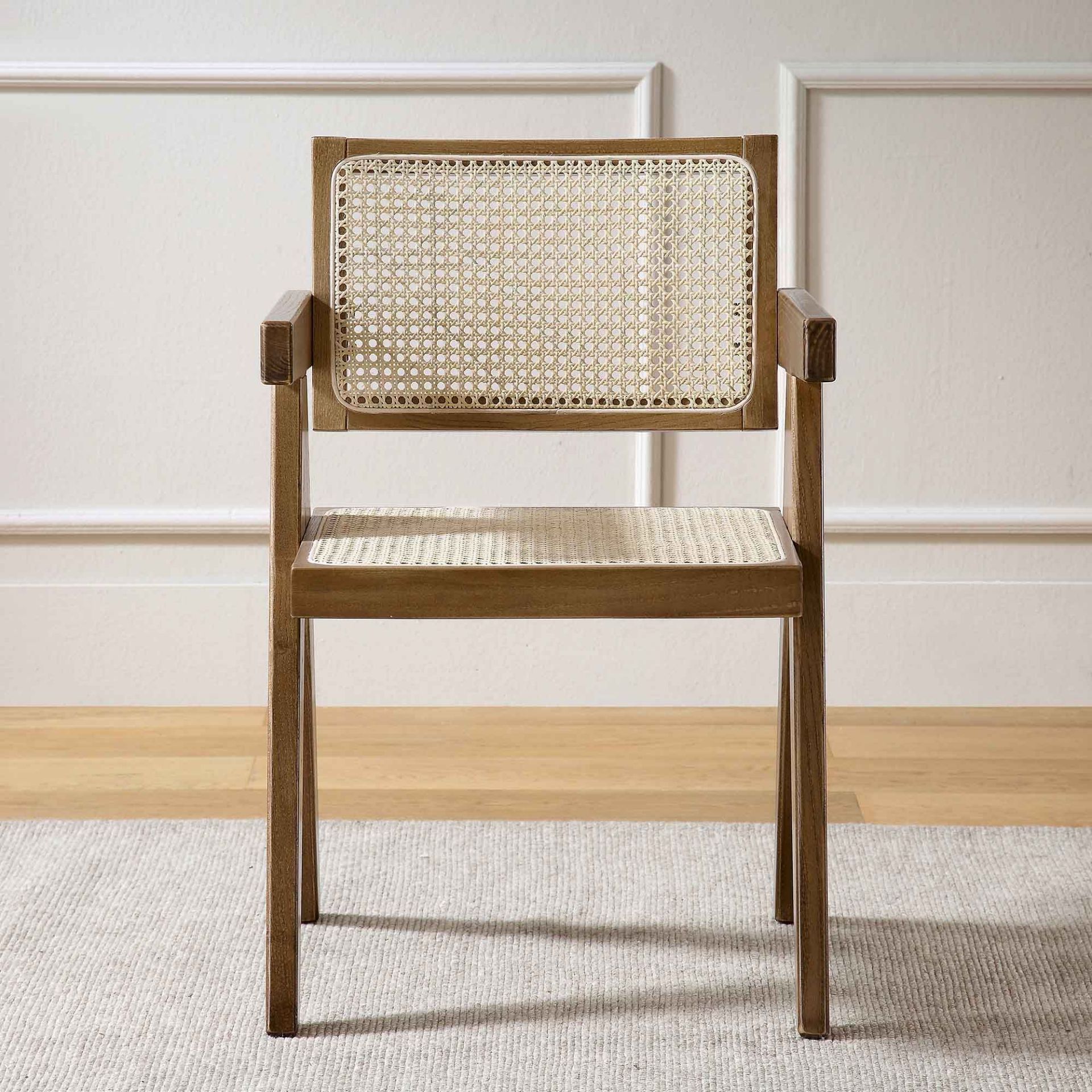 Jeanne Light Walnut Cane Rattan Solid Beech Wood Dining Chair. - SR24. RRP £209.99. The cane - Image 2 of 2