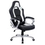 DaAls Racing Sport Swivel Office Chair in Black & White. - SR24. Brand new design racing style