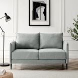 Bari Light Grey Brushed Fabric Sofa. - SR24. RRP £469.99. The back cushions and arms each have